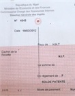 Quittance de paiement - droit d'enregistrement des statuts